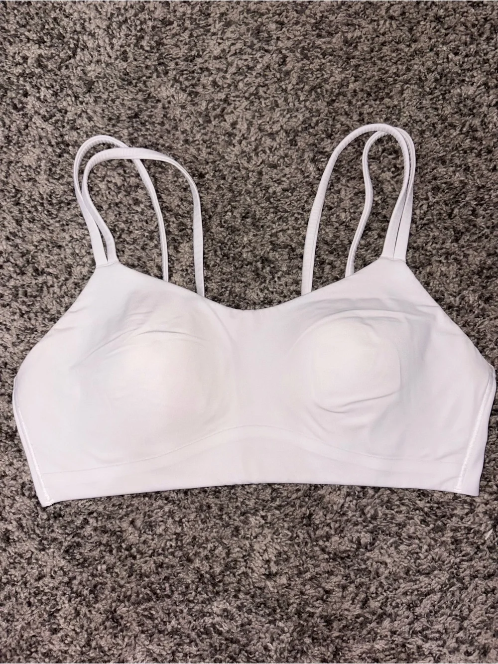 Lululemon Cloud Seamless White Bralette with Double Straps